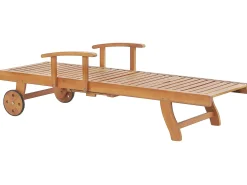 Lettino Prendisole con Cuscino JAVA PREMIUM Legno d'acacia Tortora