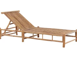 Lettino Prendisole con Cuscino LIGURE Bambù Marrone