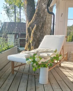 Lettino Prendisole con Cuscino LIGURE Bambù Marrone