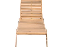Lettino Prendisole con Cuscino CESANA PREMIUM Legno d'acacia Grigio melange