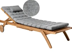 Lettino Prendisole con Cuscino CESANA PREMIUM Legno d'acacia Grigio melange