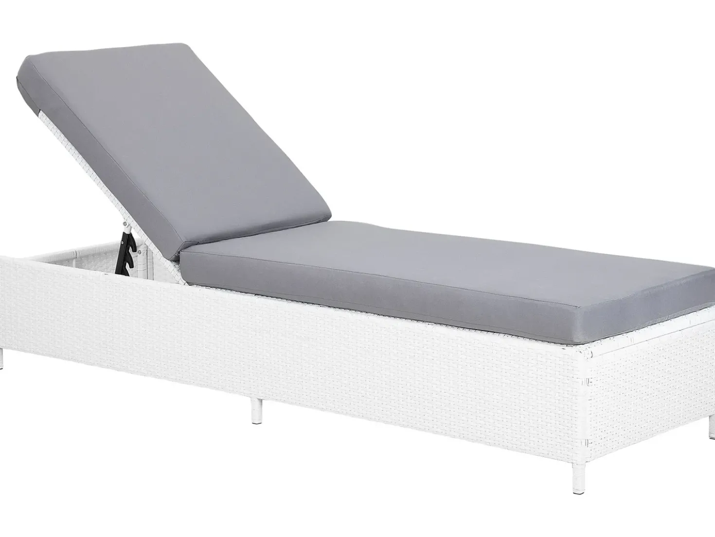 Lettino Prendisole con Cuscino TURIN Rattan sintetico (PE) Bianco