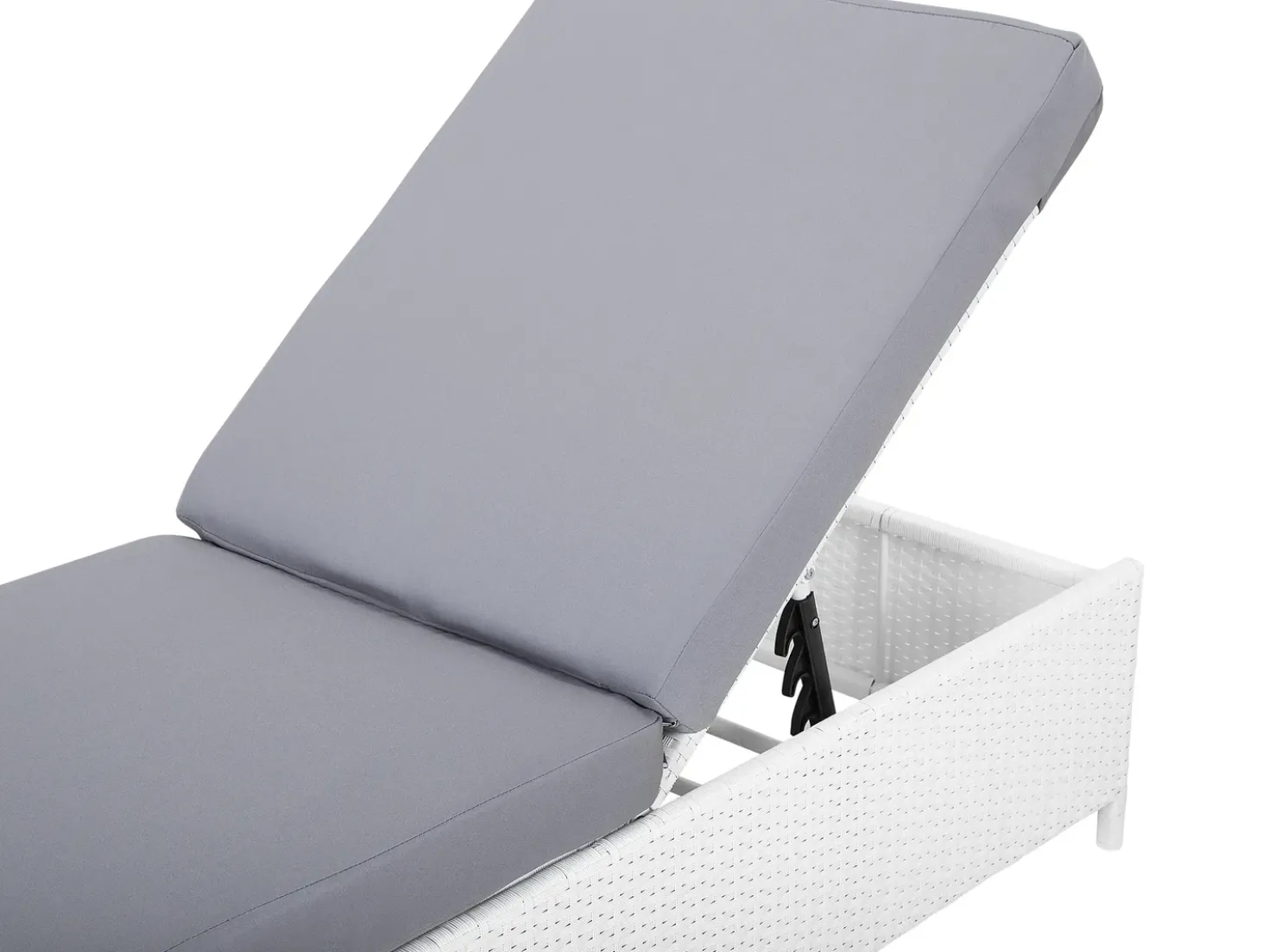 Lettino Prendisole con Cuscino TURIN Rattan sintetico (PE) Bianco