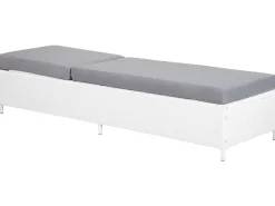 Lettino Prendisole con Cuscino TURIN Rattan sintetico (PE) Bianco
