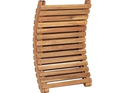 Lettino Prendisole con Cuscino LUINO Legno d'acacia Bianco sporco