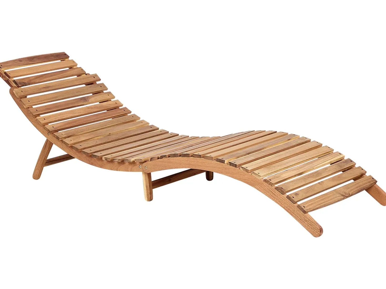 Lettino Prendisole con Cuscino LUINO Legno d'acacia Grigio