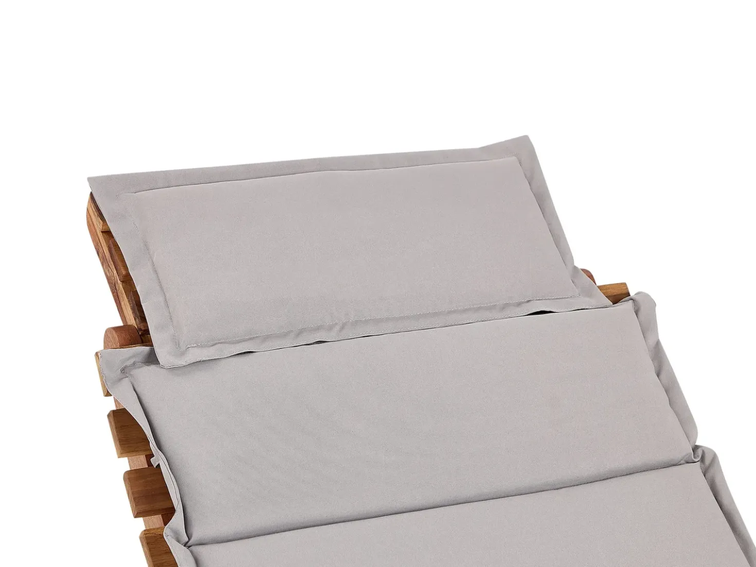 Lettino Prendisole con Cuscino LUINO Legno d'acacia Grigio