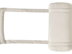 Lettino Prendisole con Cuscino AMANTEA PREMIUM II Legno d'acacia Beige chiaro