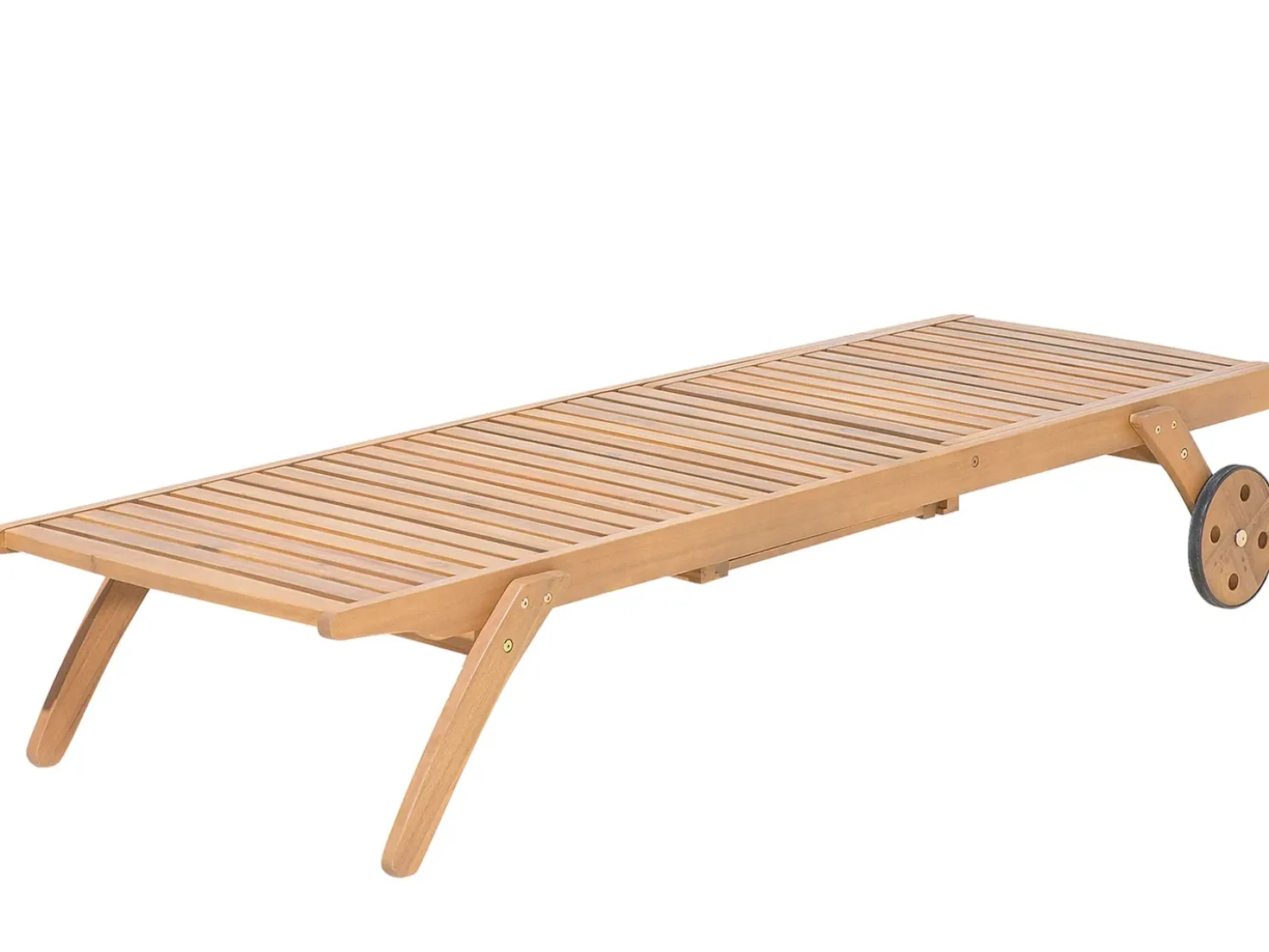 Lettino Prendisole con Cuscino CESANA PREMIUM Legno d'acacia Beige chiaro