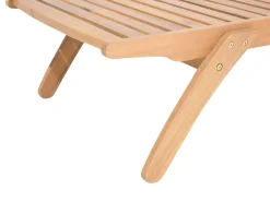 Lettino Prendisole con Cuscino CESANA PREMIUM Legno d'acacia Beige chiaro