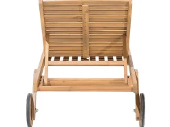 Lettino Prendisole con Cuscino CESANA PREMIUM Legno d'acacia Beige chiaro