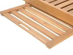 Lettino Prendisole con Cuscino CESANA PREMIUM Legno d'acacia Beige chiaro