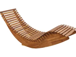 Lettino Prendisole con Cuscino BRESCIA PREMIUM Legno d'acacia Rosso