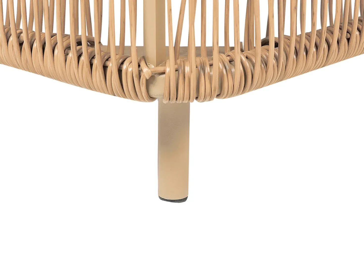 Lettino Prendisole con Cuscino OSINI Rattan sintetico (PE) Beige