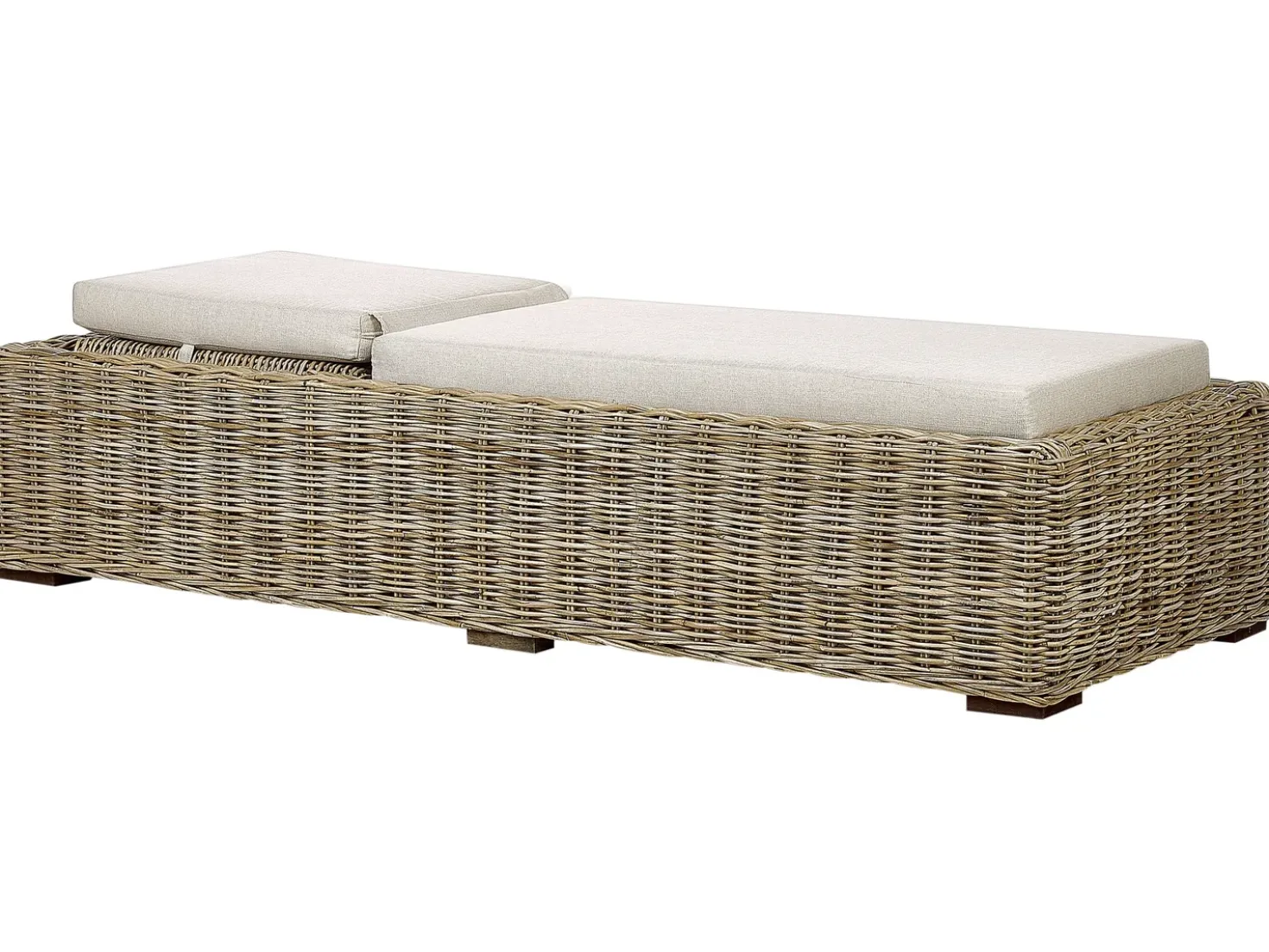 Lettino Prendisole con Cuscino PALESE Rattan Naturale