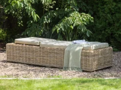 Lettino Prendisole con Cuscino PALESE Rattan Naturale