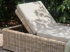 Lettino Prendisole con Cuscino PALESE Rattan Naturale