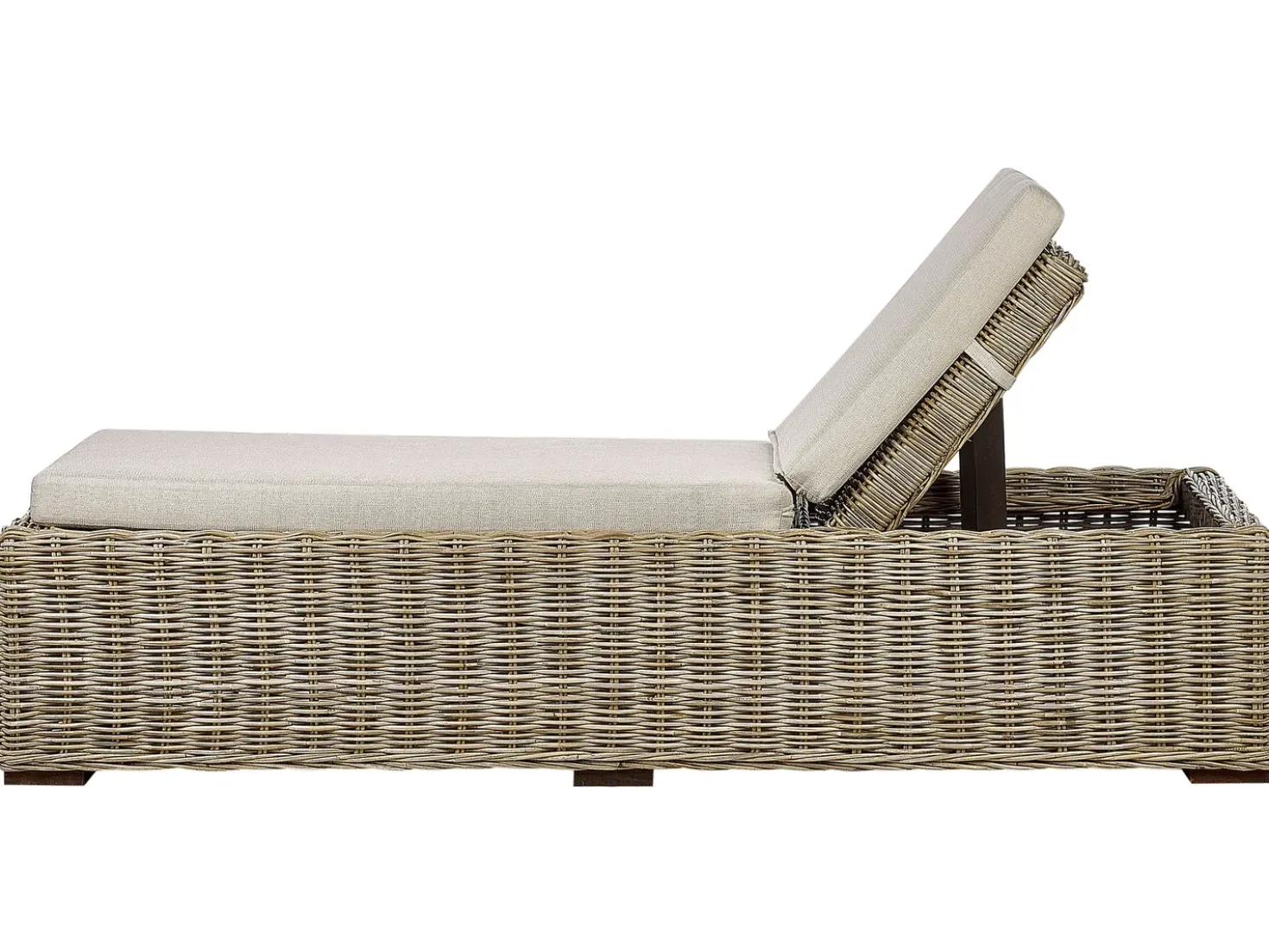 Lettino Prendisole con Cuscino PALESE Rattan Naturale