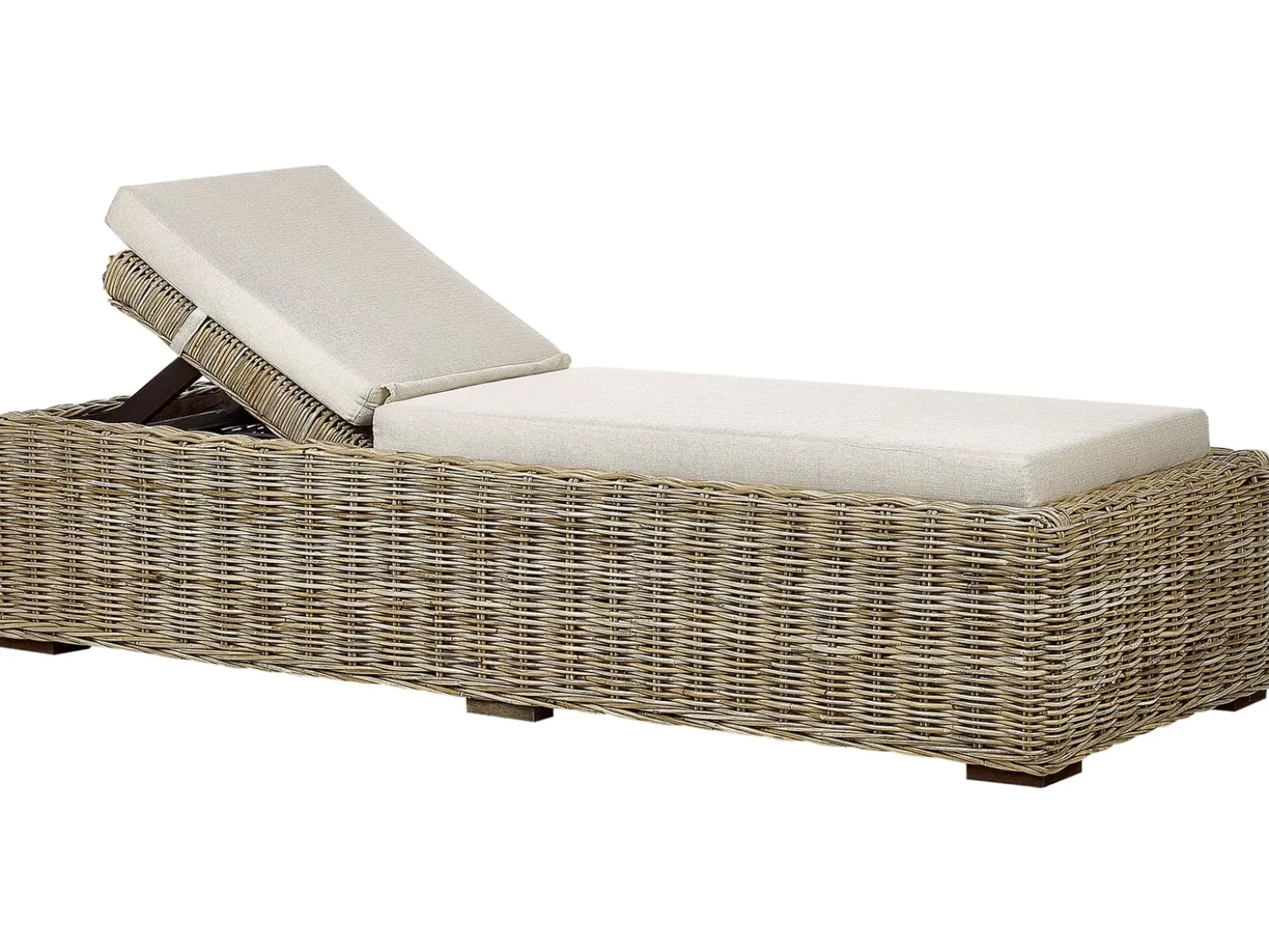 Lettino Prendisole con Cuscino PALESE Rattan Naturale