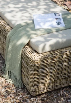 Lettino Prendisole con Cuscino PALESE Rattan Naturale