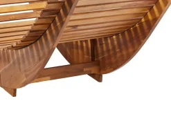 Lettino Prendisole con Cuscino BRESCIA PREMIUM Legno d'acacia Beige chiaro