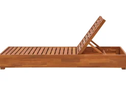 Lettino Prendisole con Cuscino FANANO Legno d'acacia Marrone