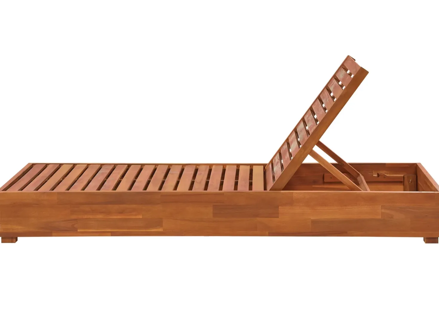 Lettino Prendisole con Cuscino FANANO Legno d'acacia Marrone