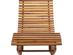 Lettino Prendisole con Cuscino BRESCIA PREMIUM Legno d'acacia Blu