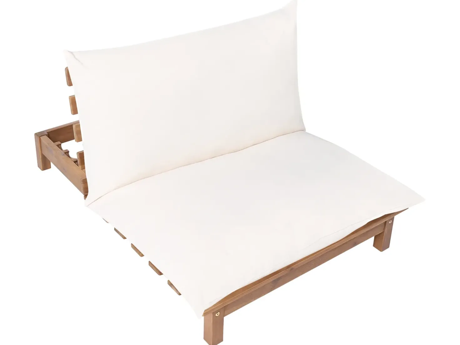 Lettino Prendisole con Cuscino SUNO Legno d'acacia Marrone chiaro