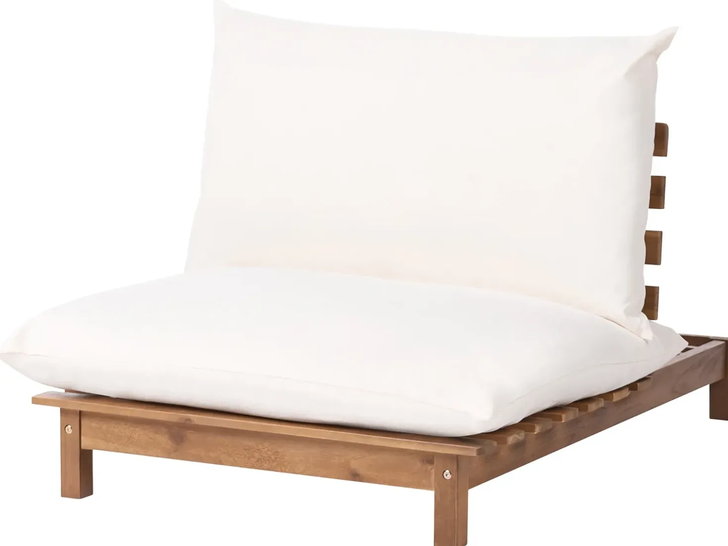 Lettino Prendisole con Cuscino SUNO Legno d'acacia Marrone chiaro