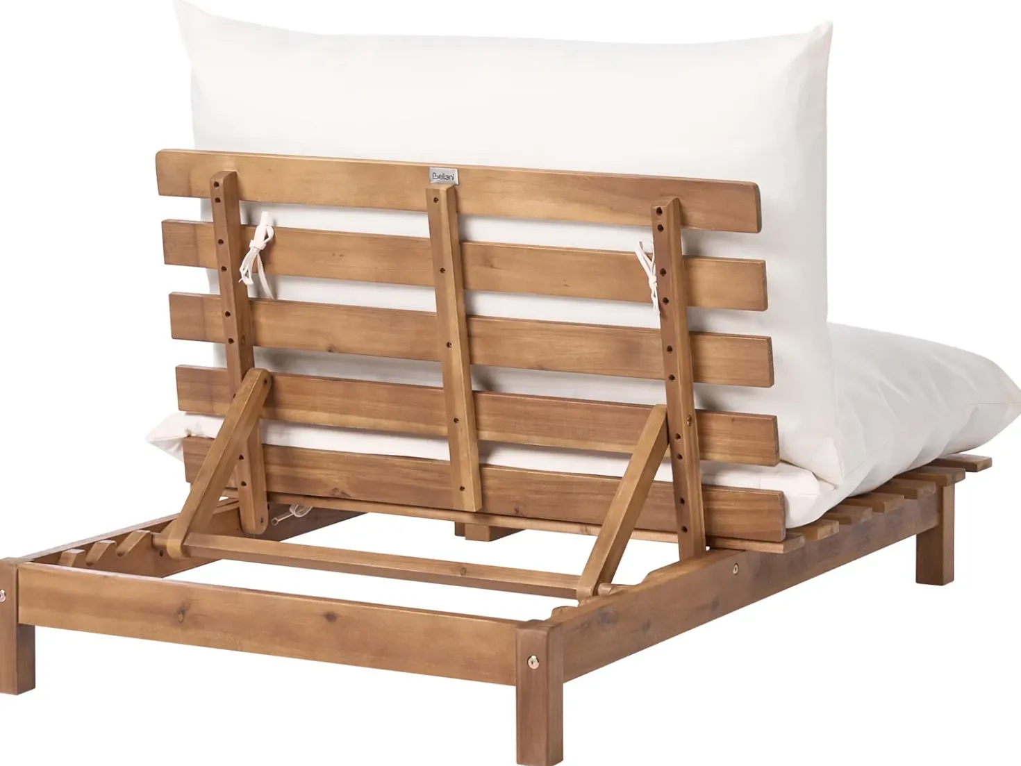 Lettino Prendisole con Cuscino SUNO Legno d'acacia Marrone chiaro