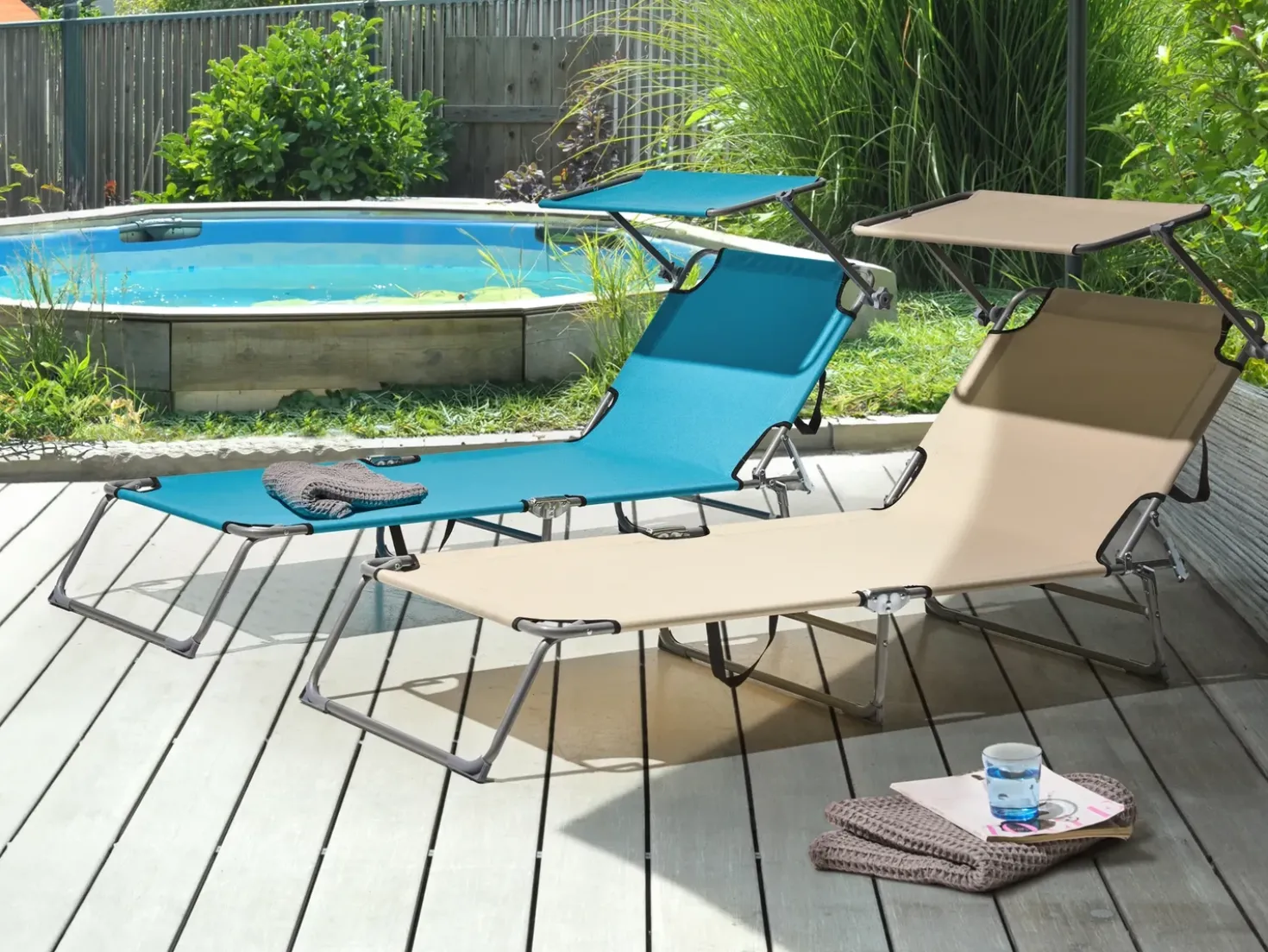 Lettino Prendisole FOLIGNO Metallo Beige