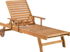 Lettino Prendisole JAVA Legno d'acacia Marrone chiaro