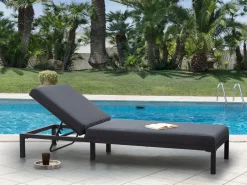 Lettino Prendisole LARIANO Metallo Grigio grafite
