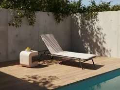 Lettino Prendisole VOLTERRA Metallo Beige