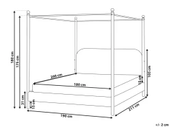 Letto a baldacchino Bouclé DANNEMOIS 180 x 200 cm Bianco sporco