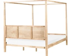 Letto a baldacchino Legno HAUTERIVES 180 x 200 cm Marrone chiaro
