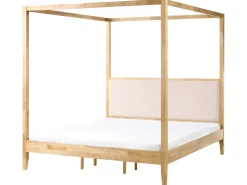 Letto a baldacchino Legno HAILLICOURT 180 x 200 cm Marrone chiaro