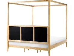 Letto a baldacchino Legno HAILLICOURT 180 x 200 cm Marrone chiaro