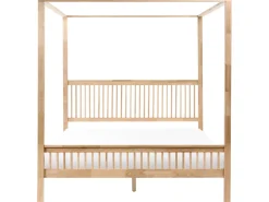 Letto a baldacchino Legno HARFLEUR 180 x 200 cm Marrone chiaro