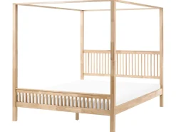 Letto a baldacchino Legno HARFLEUR 180 x 200 cm Marrone chiaro