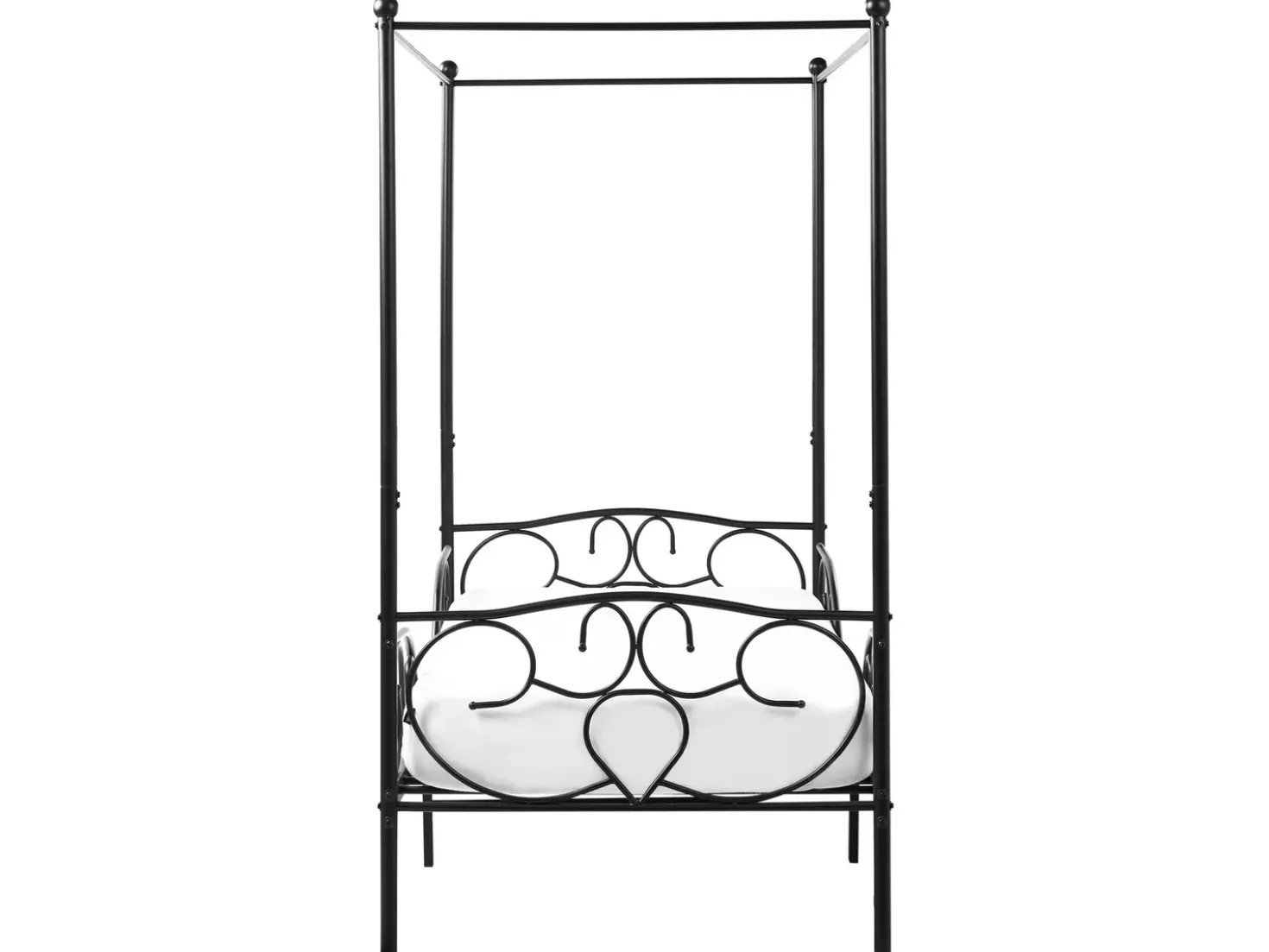 Letto a baldacchino Metallo SORMERY 90 x 200 cm Nero