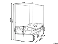 Letto a baldacchino Metallo SORMERY 90 x 200 cm Nero