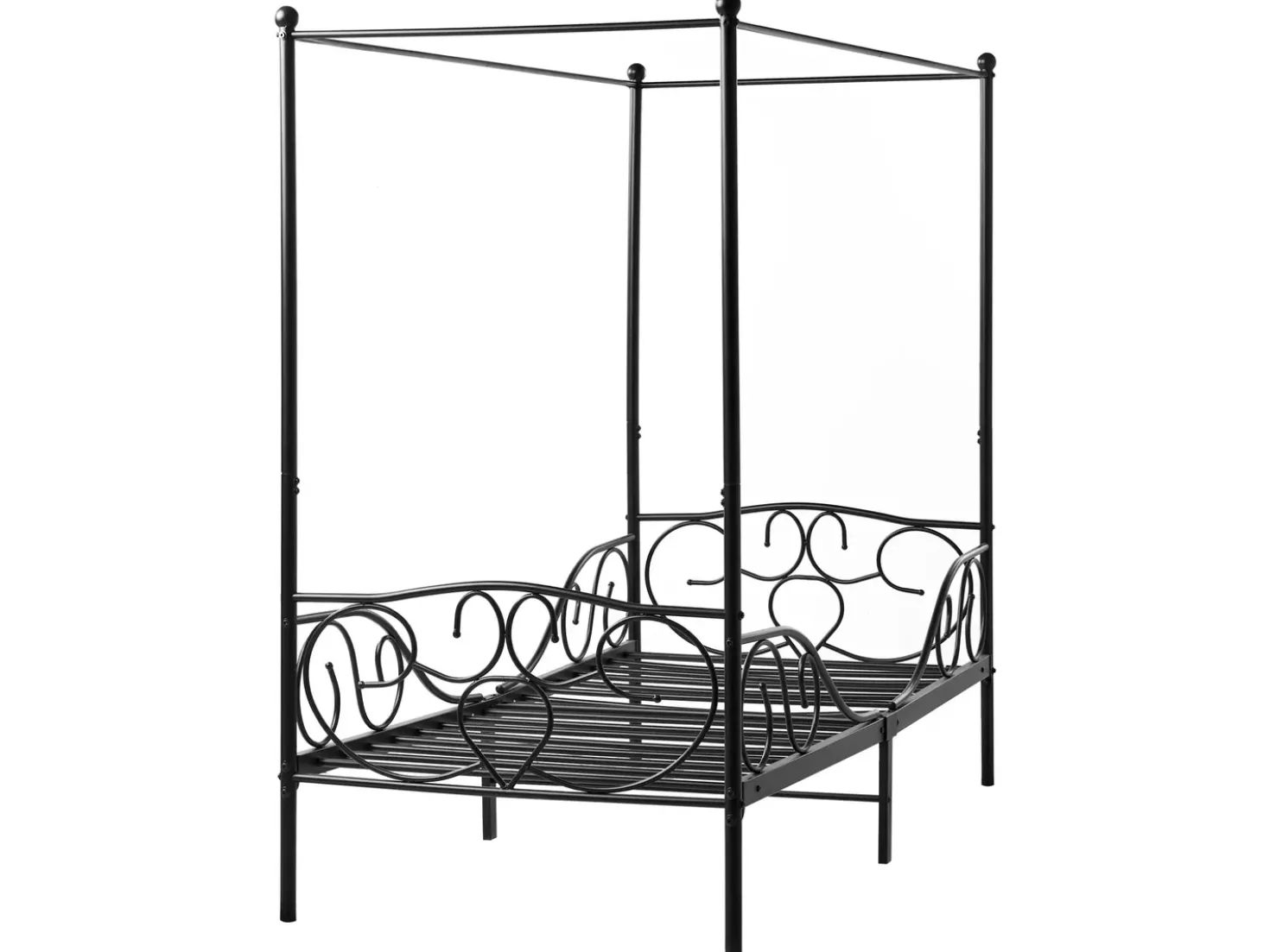 Letto a baldacchino Metallo SORMERY 90 x 200 cm Nero