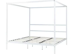 Letto a baldacchino Metallo LESTARDS 180 x 200 cm Bianco