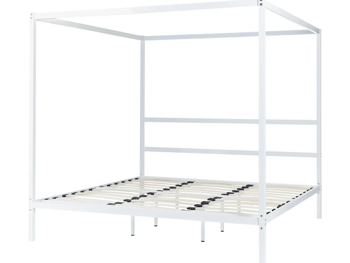 Letto a baldacchino Metallo LESTARDS 180 x 200 cm Bianco