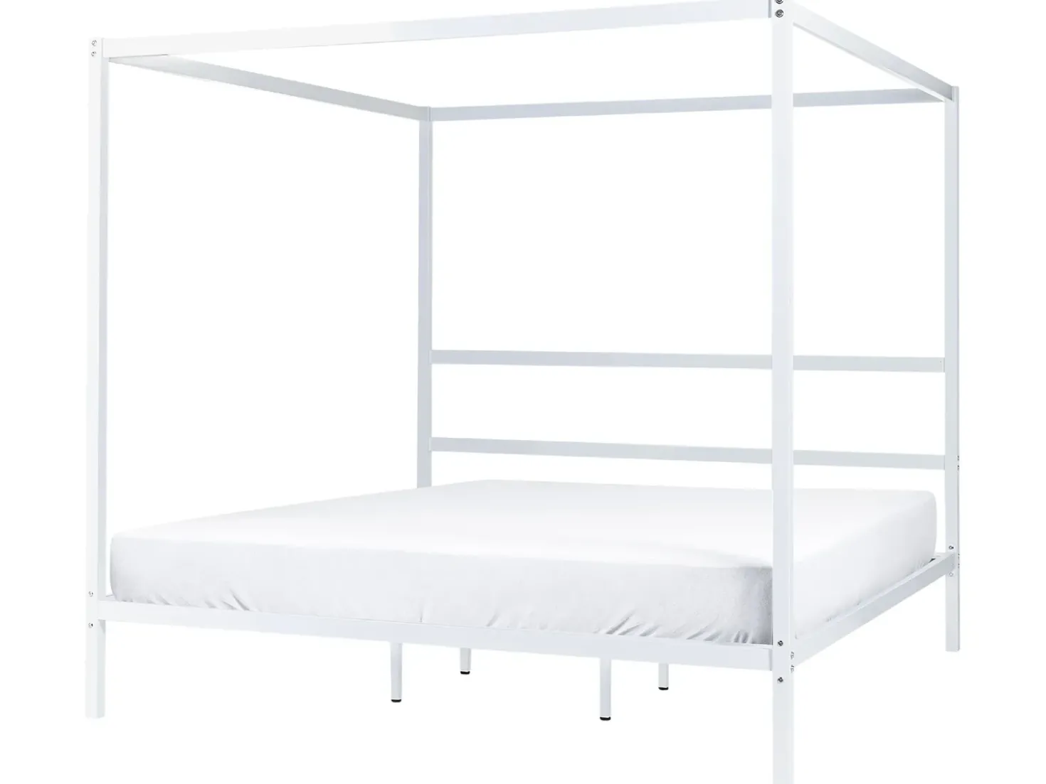 Letto a baldacchino Metallo LESTARDS 180 x 200 cm Bianco