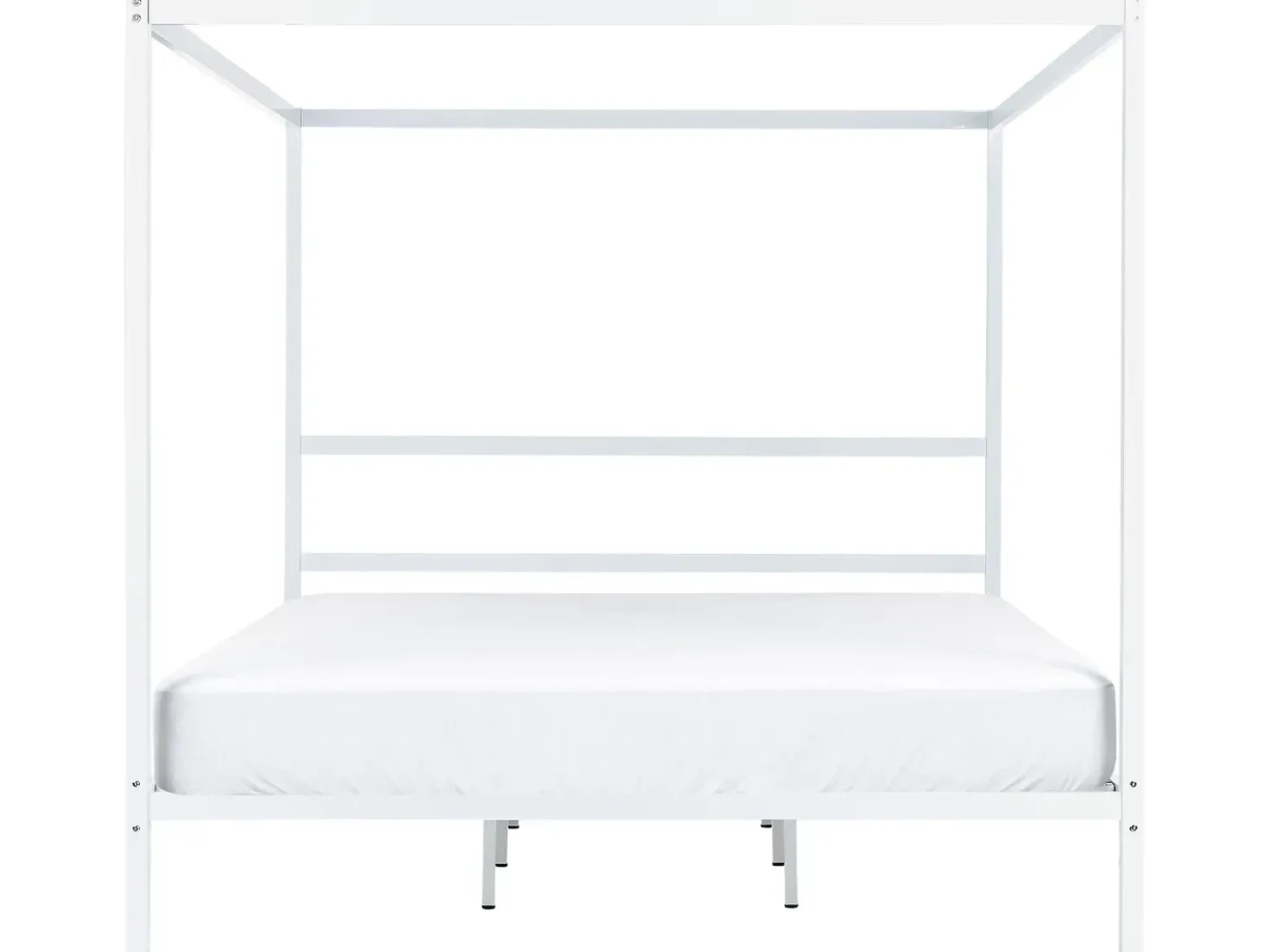 Letto a baldacchino Metallo LESTARDS 180 x 200 cm Bianco