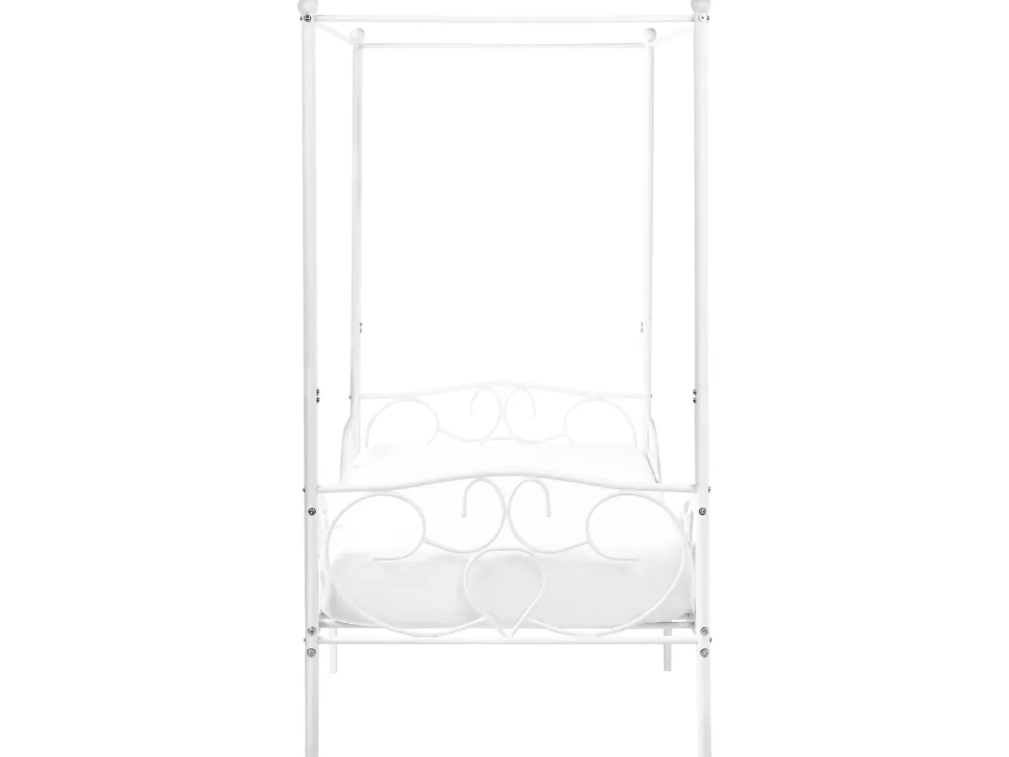 Letto a baldacchino Metallo SORMERY 90 x 200 cm Bianco