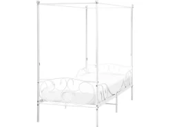Letto a baldacchino Metallo SORMERY 90 x 200 cm Bianco